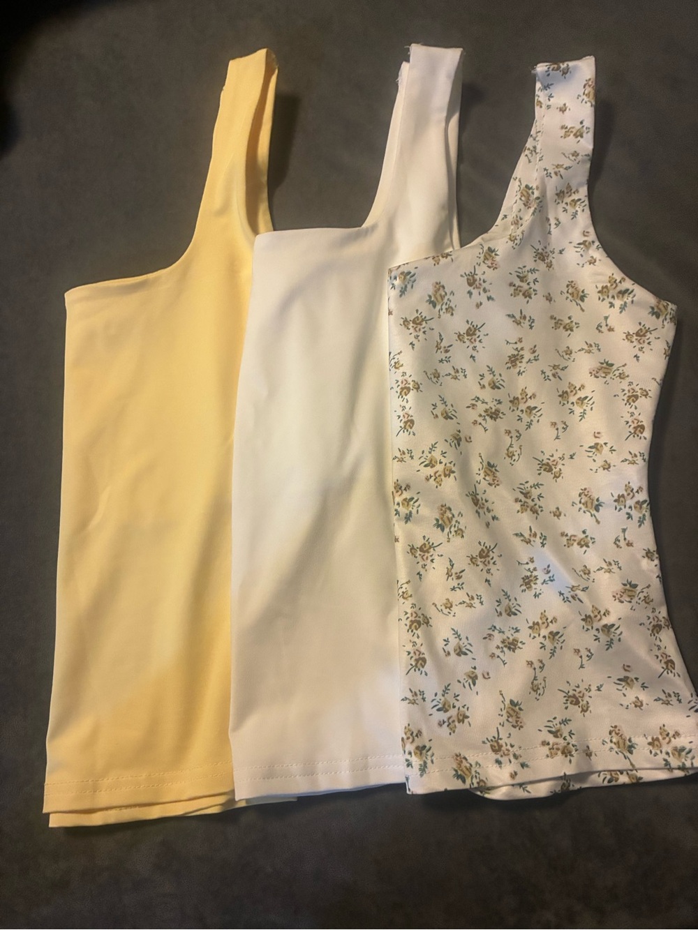 SHEIN One-Shoulder Tank Tops - Yellow, White & Floral